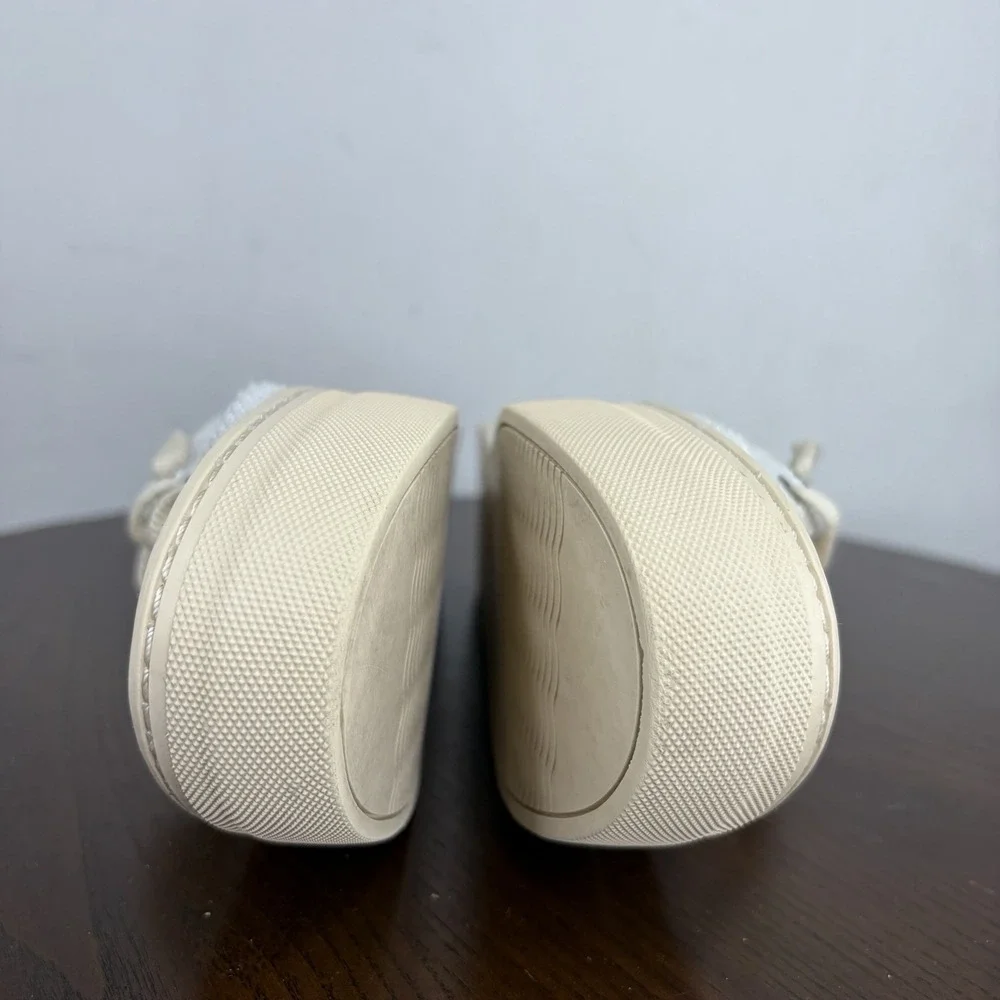 Soludos Shoes Women's 8 White Mesh Comfort Platform Sneaker Lace Up‎ Cork Insole